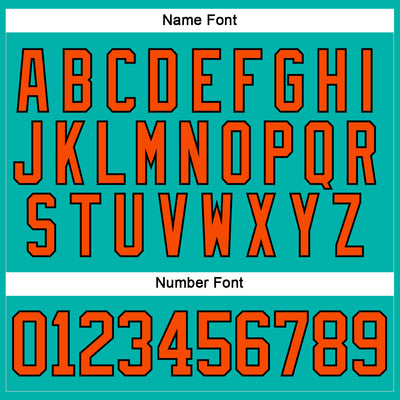 Custom Aqua Orange-Black Hockey Lace Neck Jersey