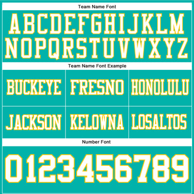 Custom Aqua White-Yellow Authentic Football Jersey