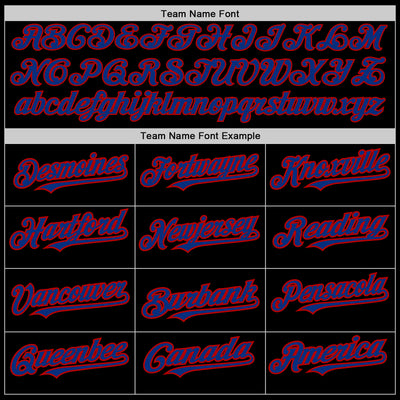 Custom Black Royal-Red 3 Colors Arm Shapes Authentic Baseball Jersey