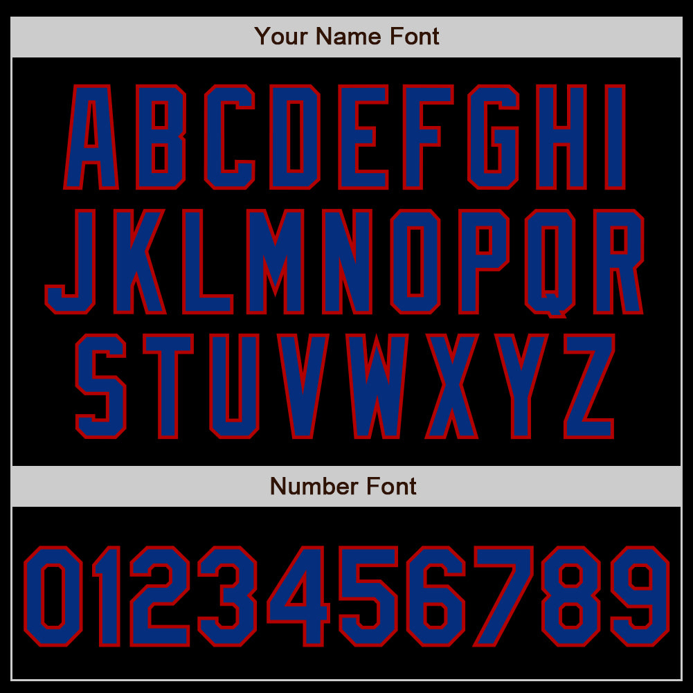 Custom Black Royal-Red 3 Colors Arm Shapes Authentic Baseball Jersey