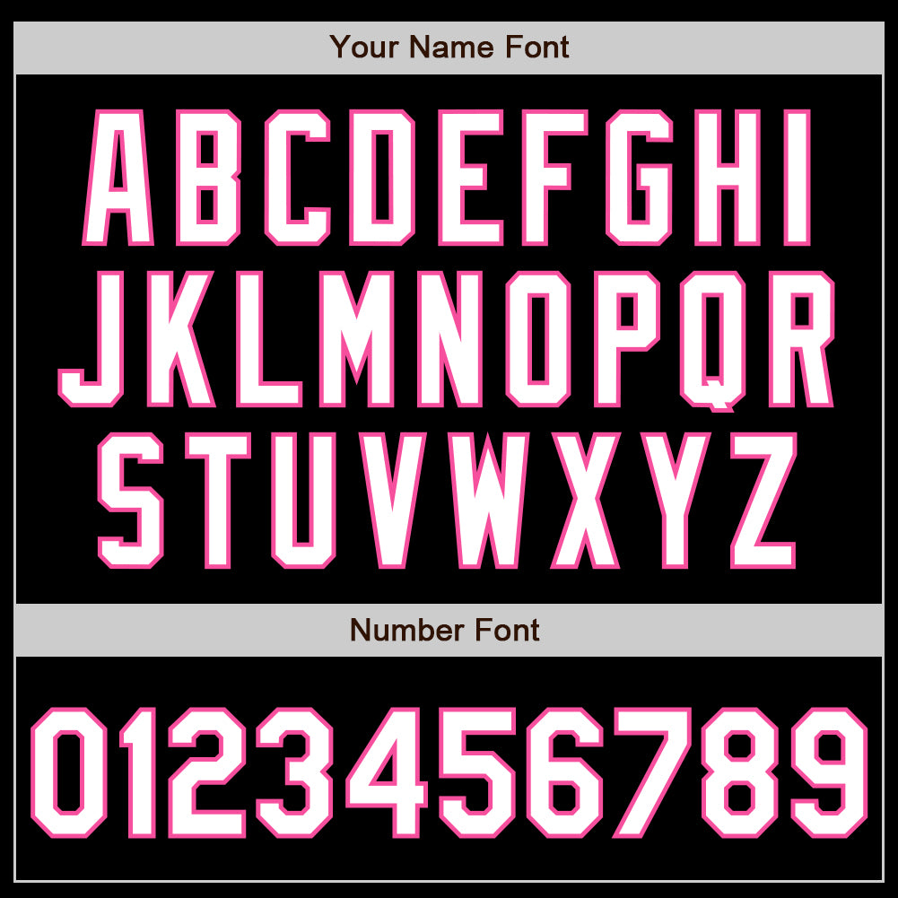 Custom Black White-Pink 3 Colors Arm Shapes Authentic Baseball Jersey