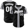 Custom Black White-Gray 3 Colors Arm Shapes Authentic Baseball Jersey