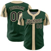 Custom Green Black-City Cream 3 Colors Arm Shapes Authentic Baseball Jersey
