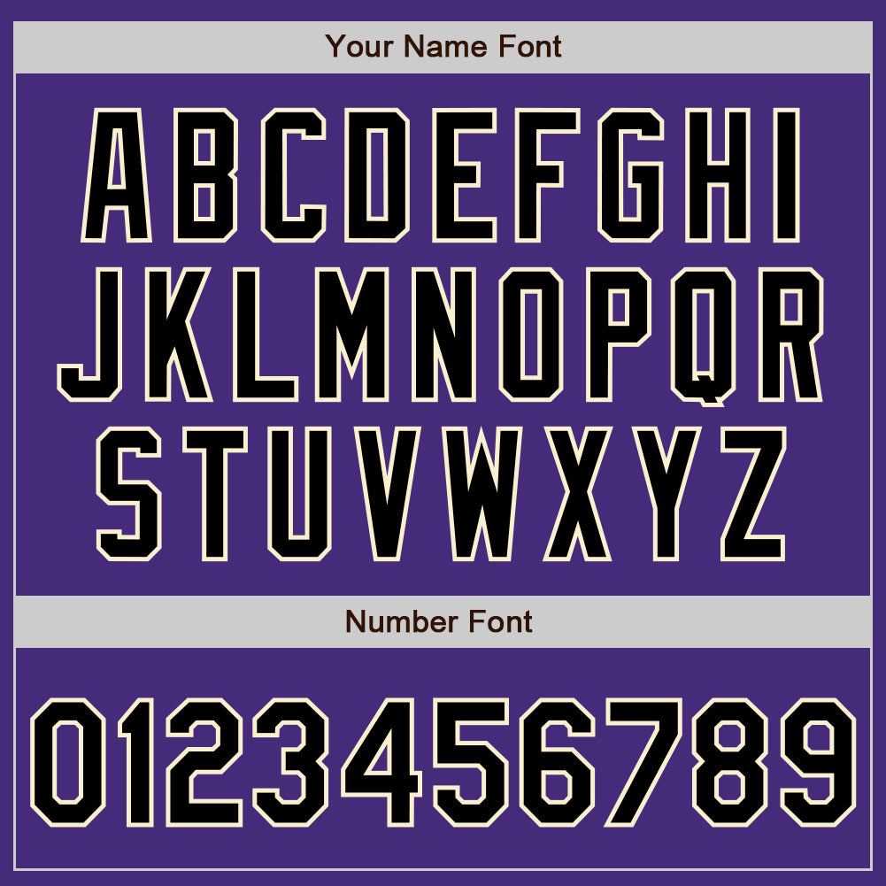 Custom Purple Black-Cream 3 Colors Arm Shapes Authentic Baseball Jersey