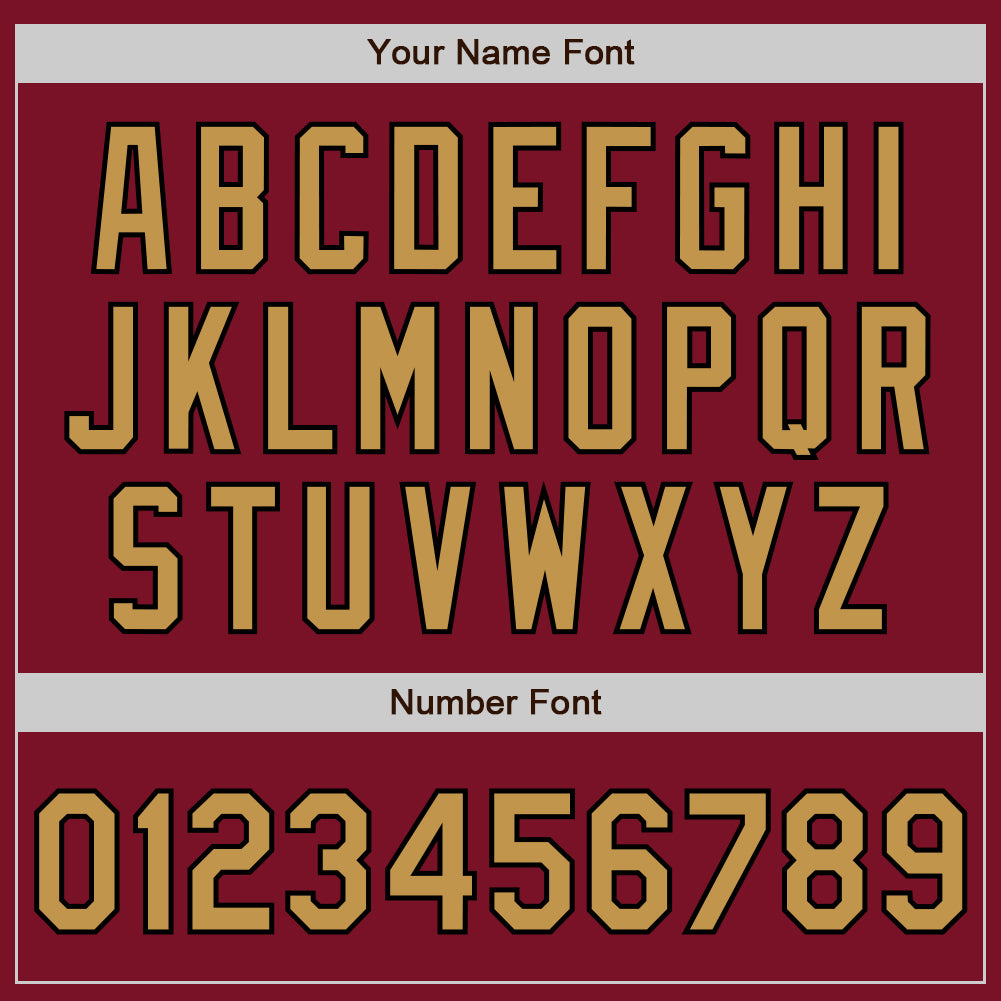 Custom Crimson Old Gold-Black 3 Colors Arm Shapes Authentic Baseball Jersey