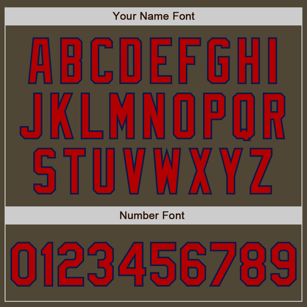 Custom Olive Red-Navy 3 Colors Arm Shapes Authentic Salute To Service Baseball Jersey