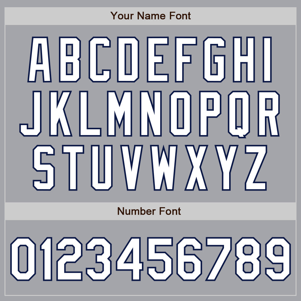 Custom Gray White-Navy 3 Colors Arm Shapes Authentic Baseball Jersey