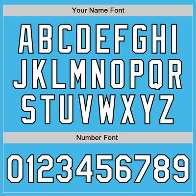 Custom Sky Blue White-Black 3 Colors Arm Shapes Authentic Baseball Jersey