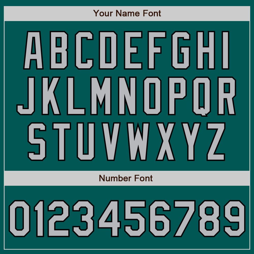 Custom Midnight Green Gray-Black 3 Colors Arm Shapes Authentic Baseball Jersey