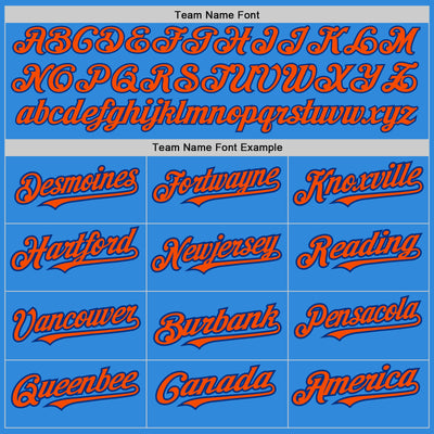 Custom Electric Blue Orange-Royal 3 Colors Arm Shapes Authentic Baseball Jersey