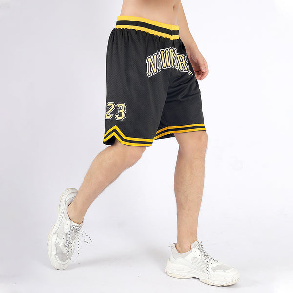FANSIDEA Custom Silver Gray Black-Teal Authentic Throwback Split Fashion Basketball Shorts Men's Size:S
