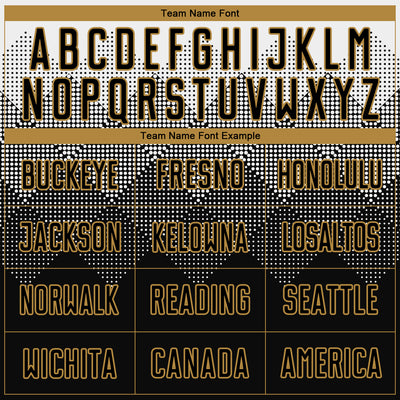 Custom White Black-Old Gold Round Neck Sublimation Basketball Suit Jersey