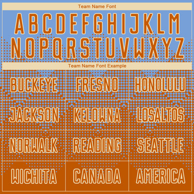 Custom Light Blue Texas Orange-Cream Round Neck Sublimation Basketball Suit Jersey