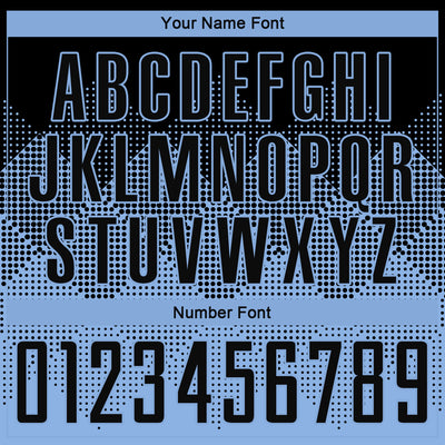 Custom Light Blue Black Round Neck Sublimation Basketball Suit Jersey