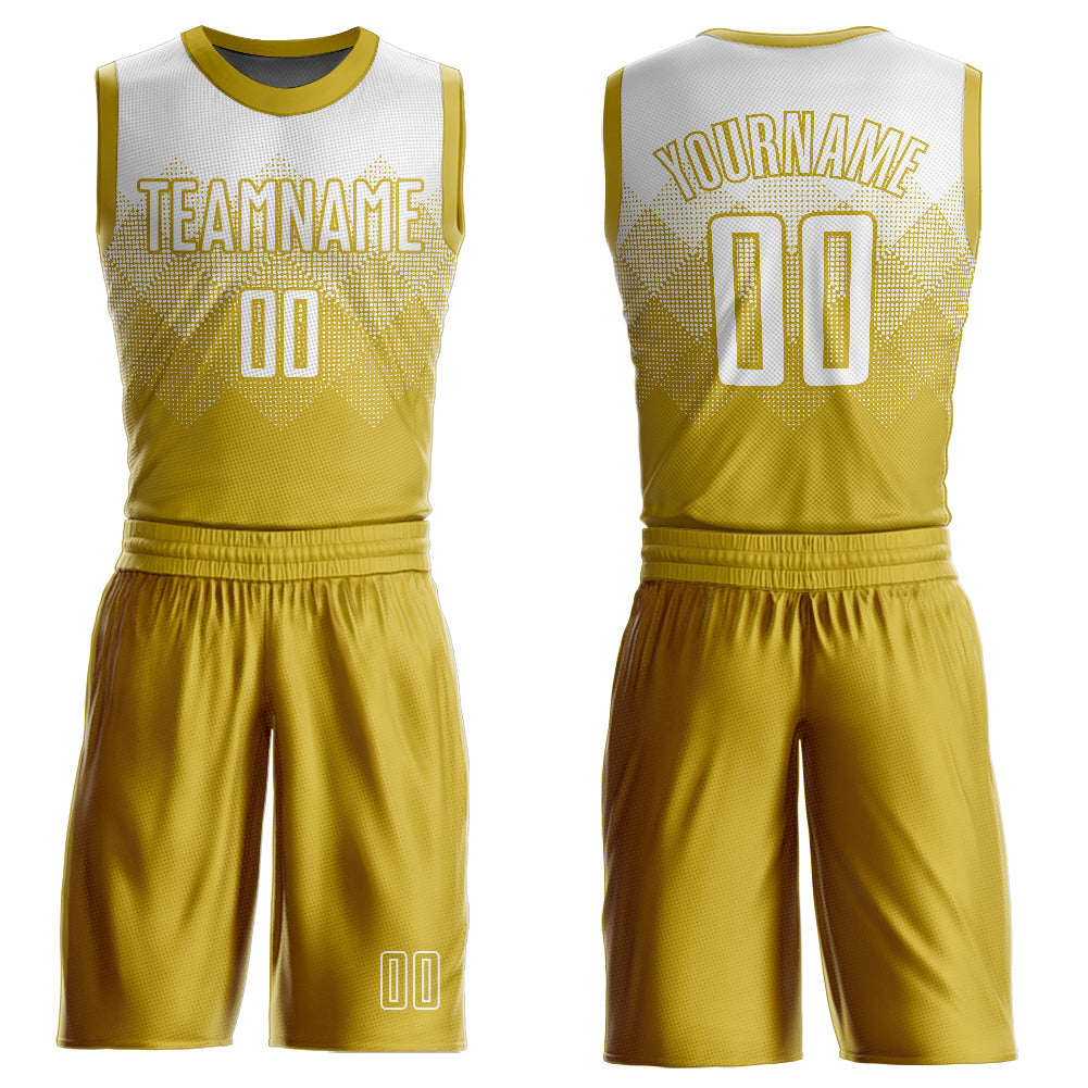 Custom Basketball Jerseys Athletic Gold & White Home and 