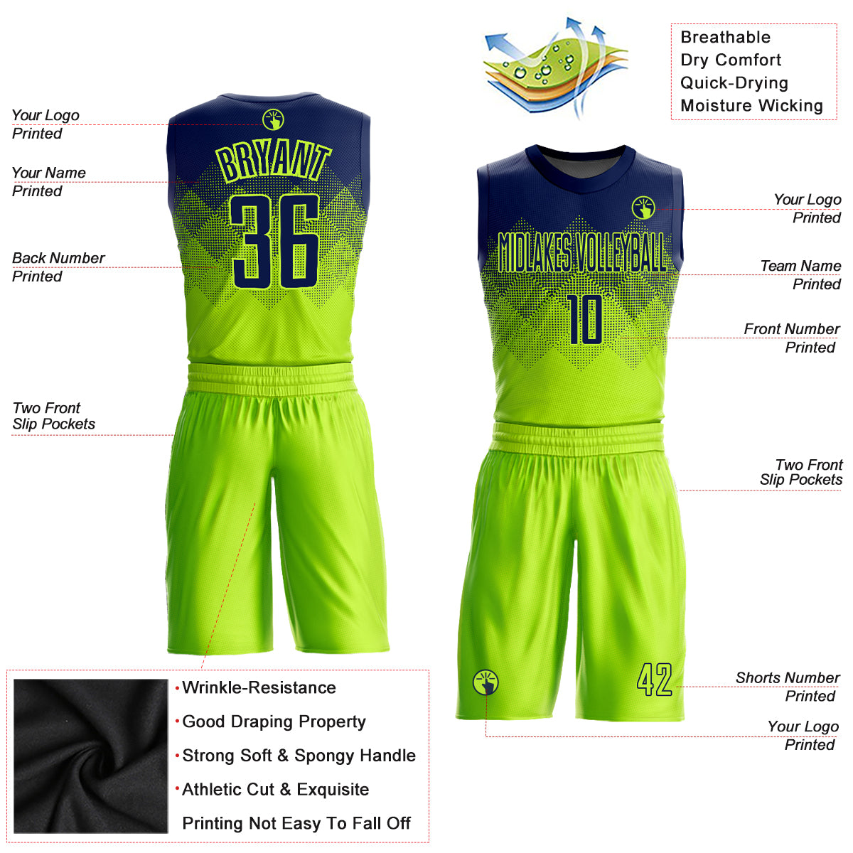 Custom Basketball Jersey and Shorts Print Personalize Team Name Number  Sports Uniform for Men/Youth/Women 