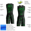Custom Black Neon Green Round Neck Sublimation Basketball Suit Jersey