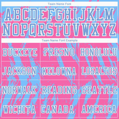 Custom Pink Light Blue-White Round Neck Sublimation Basketball Suit Jersey