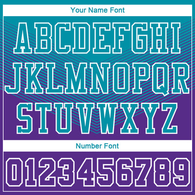 Custom Purple Teal-White Round Neck Sublimation Basketball Suit Jersey