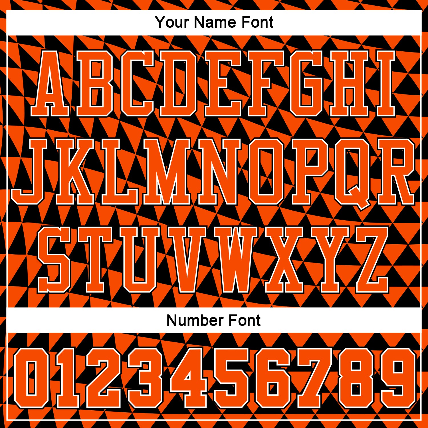 Custom Orange White-Black Triangle Shapes Round Neck Sublimation Basketball Suit Jersey