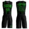 Custom Black Aurora Green Tracks Round Neck Sublimation Basketball Suit Jersey