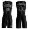 Custom Black Light Gray Tracks Round Neck Sublimation Basketball Suit Jersey