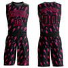 Custom Black Pink Lightning Shapes Round Neck Sublimation Basketball Suit Jersey