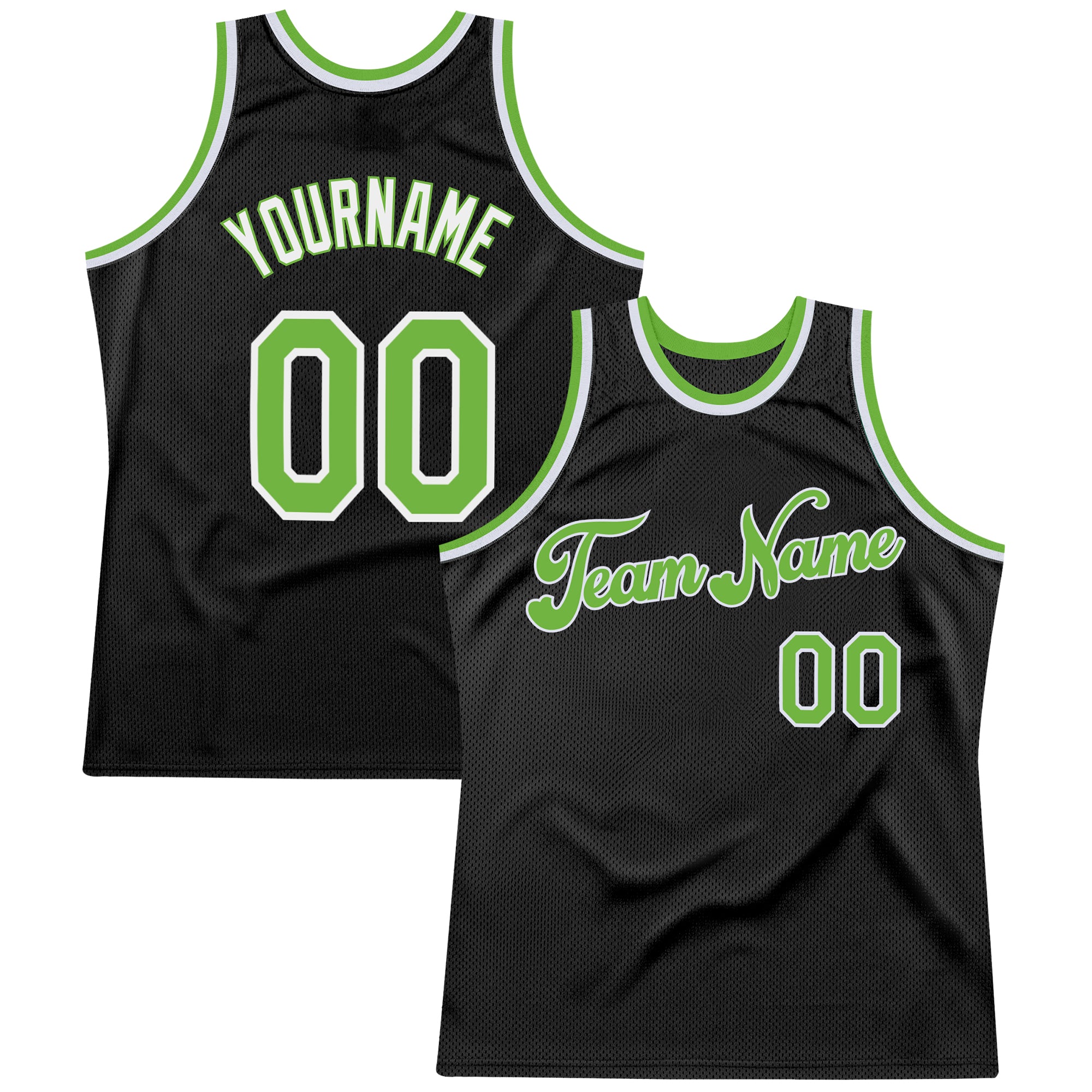 Custom Fade Fashion Basketball Jersey Black White-Neon Green Authentic -  FansIdea