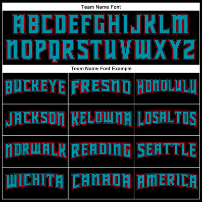 Custom Black Teal-Red Authentic Throwback Basketball Jersey