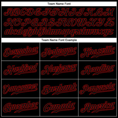 Custom Black Black-Red Authentic Baseball Jersey