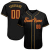 Custom Black Old Gold-Red Authentic Baseball Jersey
