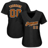 Custom Black Texas Orange-White Authentic Baseball Jersey