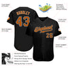 Custom Black Texas Orange-White Authentic Baseball Jersey
