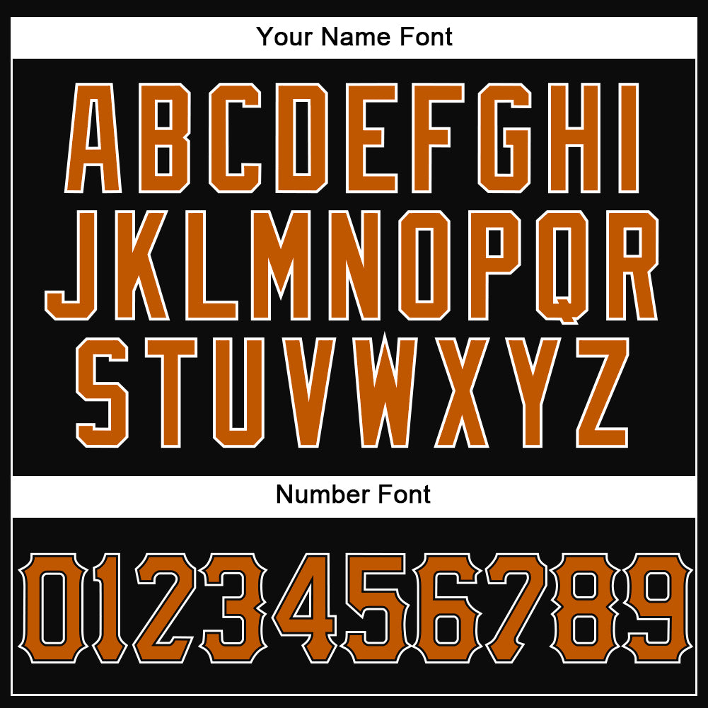 Custom Black Texas Orange-White Authentic Baseball Jersey