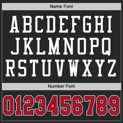 Custom Black Red-White Mesh Authentic Throwback Football Jersey