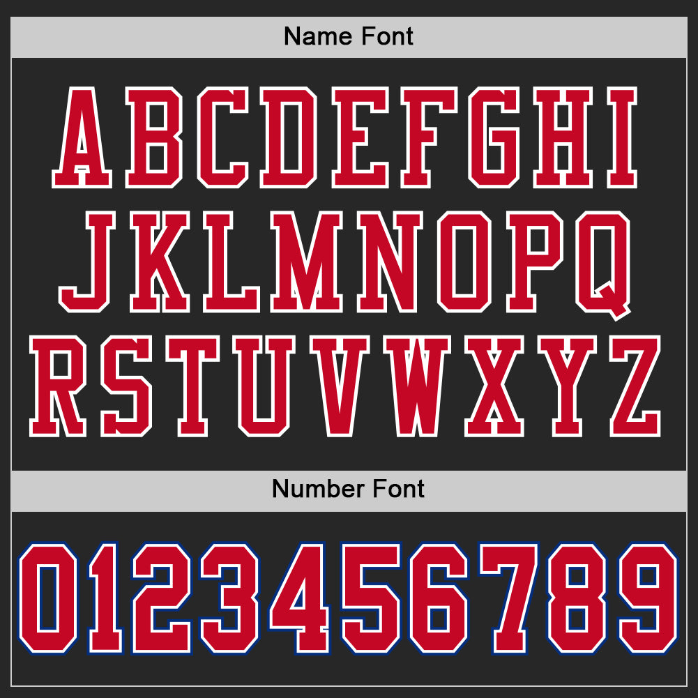 Custom Black Red-Royal Mesh Authentic Throwback Football Jersey