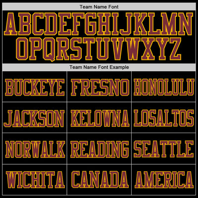 Custom Black Burgundy-Gold Mesh Authentic Football Jersey