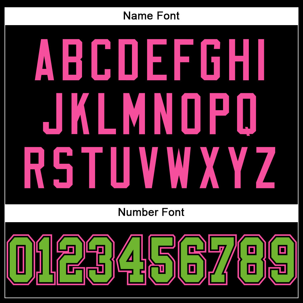Custom Black Neon Green-Pink Mesh Authentic Football Jersey