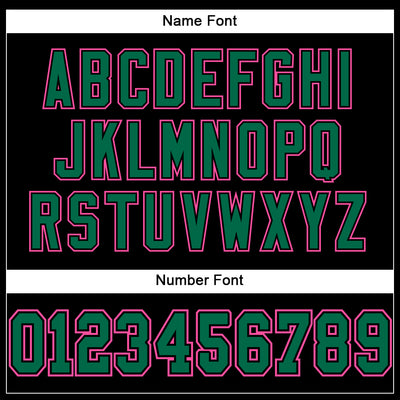 Custom Black Kelly Green-Pink Mesh Authentic Football Jersey