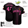 Custom Black Pink Authentic Baseball Jersey