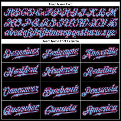 Custom Black Pink-Light Blue Authentic Sleeveless Baseball Jersey