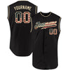 Custom Black Vintage USA Flag-Cream Authentic Sleeveless Baseball Jersey