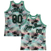 Custom Black Black-Kelly Green 3D Pattern Tropical Hawaii Palm Leaves Authentic Basketball Jersey