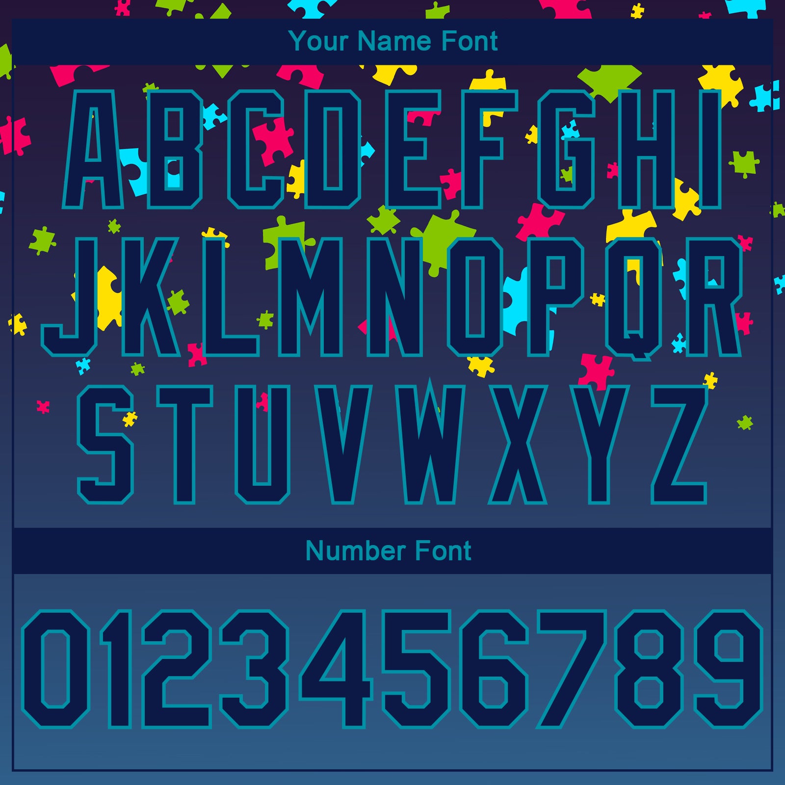 Custom Black Navy-Teal 3D Pattern Design Autism Supporter Awareness Puzzle Pieces Authentic Basketball Jersey