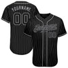 Custom Black Gray Pinstripe Black-Gray Authentic Baseball Jersey
