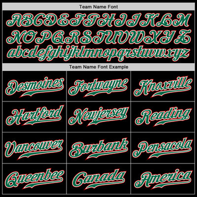 Custom Black Kelly Green Pinstripe Kelly Green-Red Authentic Baseball Jersey