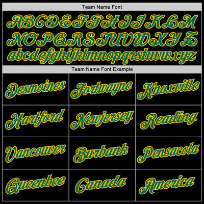 Custom Black Kelly Green-Gold Authentic Throwback Basketball Jersey