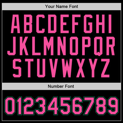 Custom Black Pink-Kelly Green Authentic Throwback Basketball Jersey