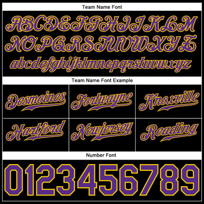 Custom Black Purple-Gold Rainbow For Pride LGBT Authentic Baseball Jersey