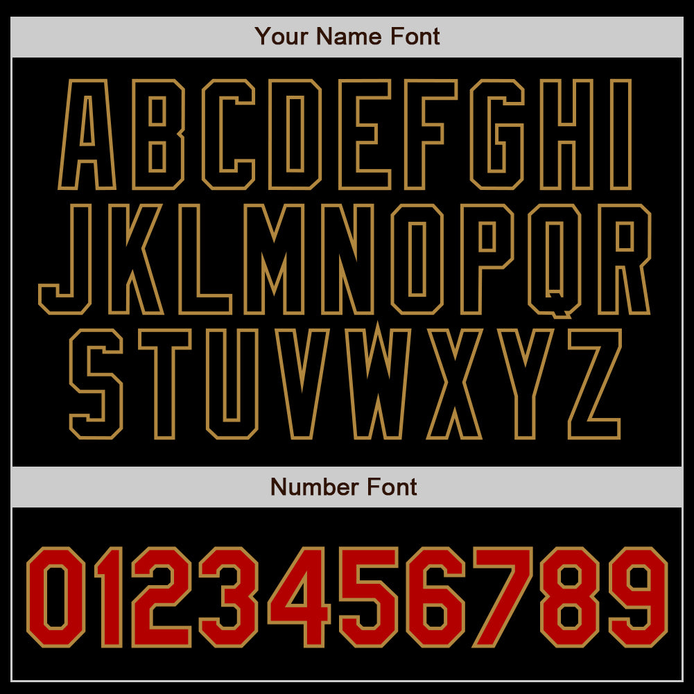 Custom Black Old Gold Pinstripe Red-Old Gold Authentic Baseball Jersey